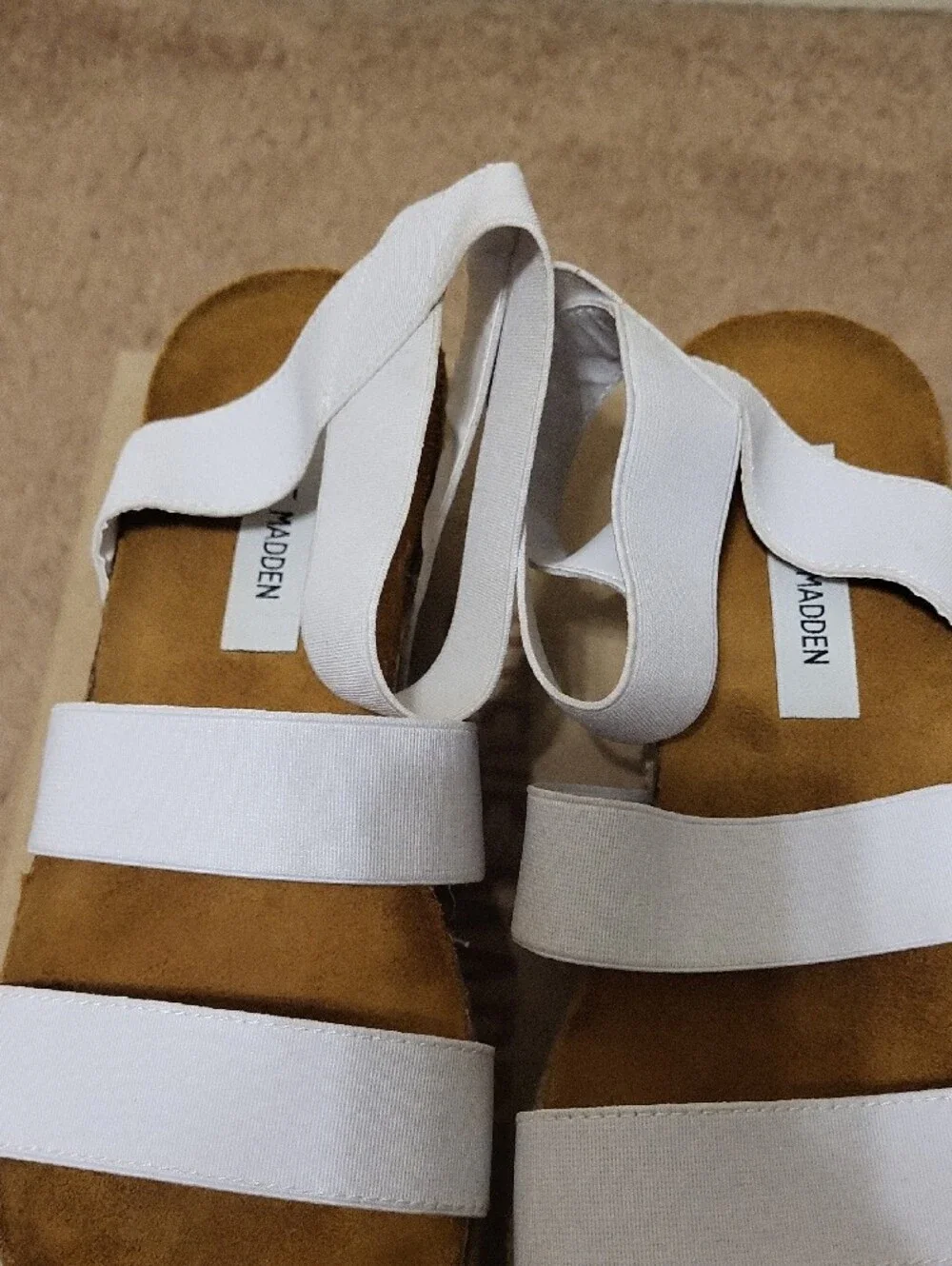 Steve Madden White Platform Sandals